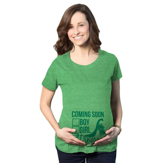 Maternity Coming Soon: Dinosaur Pregnancy T Shirt Funny Jurassic Tee for Belly Bump Funny Graphic Maternity Tee Cute Pregnancy Tees With Plus Sizes Funny Dinosaur Short Sleeve Funny Maternity Shirts Green