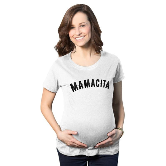 Maternity Mamacita Pregnancy T Shirt Funny Spanish Language Hispanic Belly Bump Tee Funny Graphic Maternity Tee Cute Pregnancy Tees With Plus Sizes Mother's Day Maternity Wear Funny Maternity Shirts White