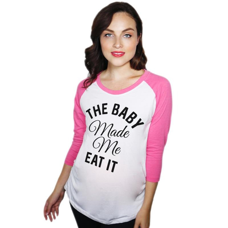 Maternity Raglan The Baby Made Me Eat It Funny Pregnancy Baseball Tee Maternity Shirts Long Sleeve Maternity Long Sleeve...