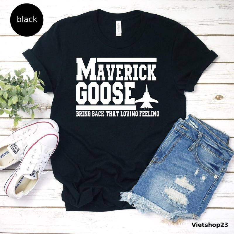Maverick Goose Unisex T-shirt, Top Gun Maverick Tee, Pilot & Co-pilot Shirts, Goose And Maverick Tee, Father's Day, Action Movie Shirtstyle{n002}2