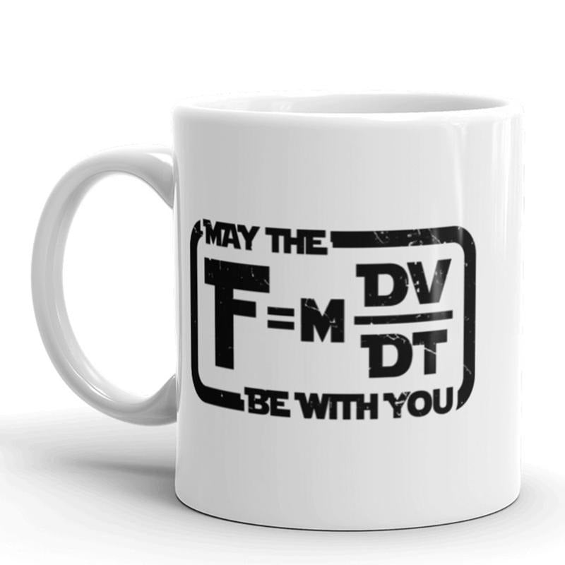 May The Force Be With You Equation Coffee Mug Funny Nerdy Mathy Ceramic Cup-11oz Funny Coffee Mugs Ceramic Printed Drinkware Cup