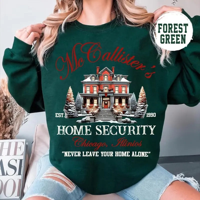 McCallister Home Security Sweatshirt, Christmas Movie Sweater, Funny Christmas Sweatshirt, McCallister Shirt, Christmas Gift, Xmas Movie