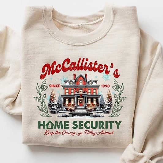 McCallister Home Security Sweatshirt, Christmas Movie Sweater, Funny Christmas Sweatshirt, McCallister Shirt, Christmas Gift, Xmas Moviestyle{n002}2