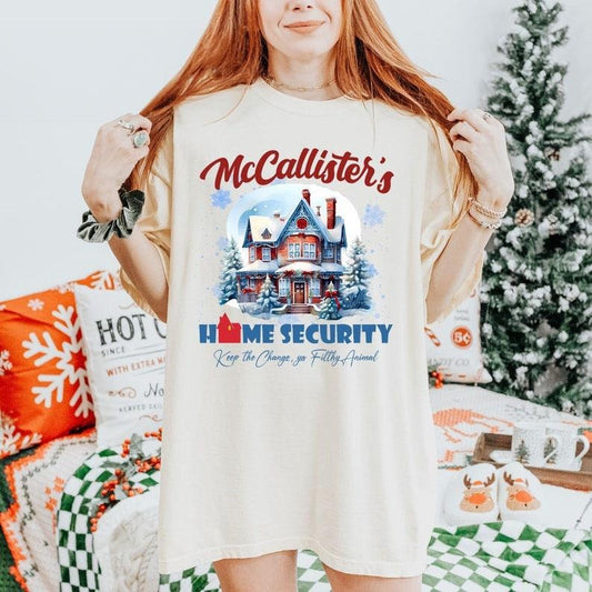 McCallister Home Security T Shirt, Christmas Movie Sweater, Funny Christmas Sweatshirt, McCallister Shirt, Christmas Gift, Xmas Movie