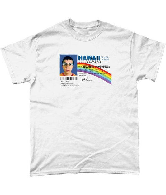 Mclovin Superbad White Graphic vintage-style T-Shirt (unisex)
