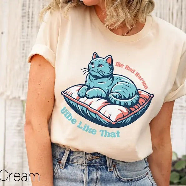 Me and Karma Vibe Like That Shirt,Cat Lover T-Shirt,Lyric Merch,Cat Lover Gift Tee,Merch Outfit,Animal lover shirt,Karma...