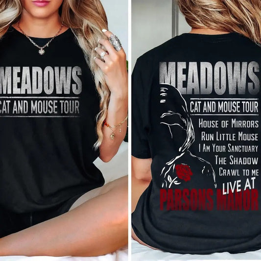 Meadows Cat And Mouse Tour T-Shirt, Zade Meadows Sweatshirt, Haunting Adeline Merch, Parsons Manor Sweater, Dark Romance Booktok Tee