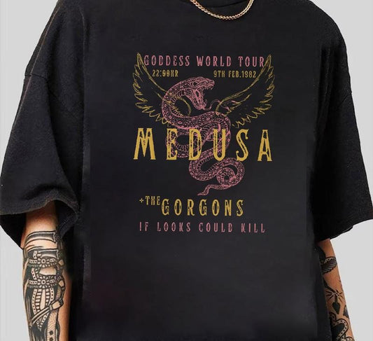 Medusa Distressed Band Tee T-Shirt Vintage 90s Graphic Tee Trendy Gift for Him Hoodie, Sweatshirt | WearSparks.com