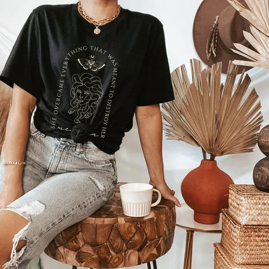 Medusa Greek Mythology Shirt Witchy Dark Cottagecore Academia Clothing Alt Clothing Tarot Shirt Medusa Goddess Fairycore Growth Mindset