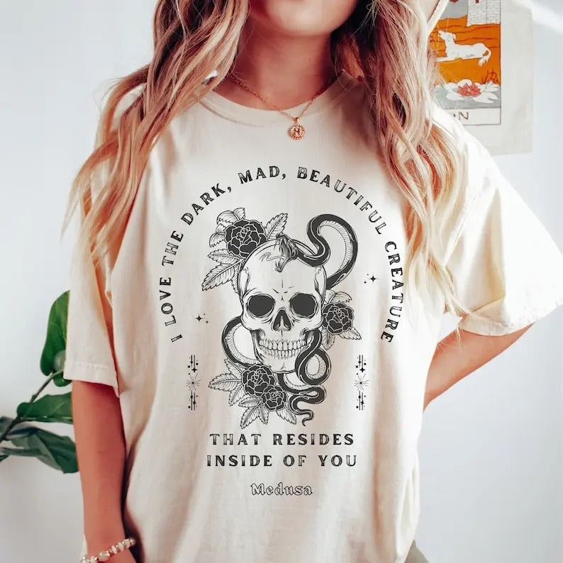 Medusa Snake Shirt Medusa Shirt  Gothic Clothes Goth Clothes Dark Academia Fuck The Patriarchy Burn The Patriarchy Athena...