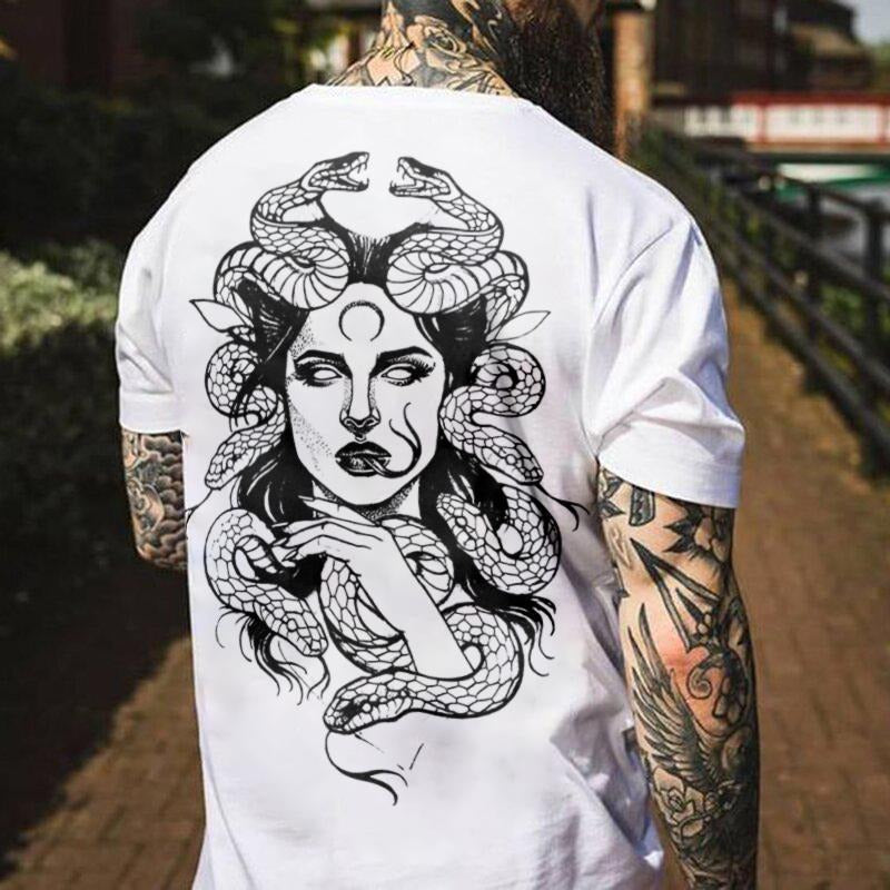 Medusa portrait short sleeves men T-shirt designer - Naughty Clothes Men
