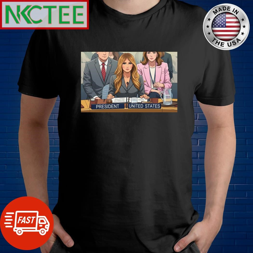 Melania Trump is president chair UN cartoon tee
