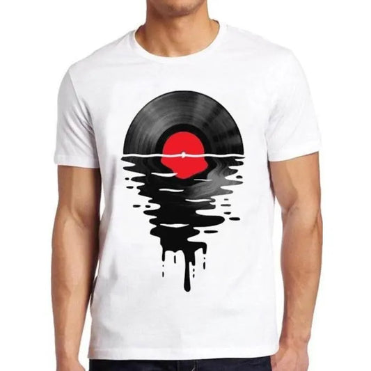 Melting Vinly T Shirt Dripping Cool Record DJ Music Gift Tee Made in USA