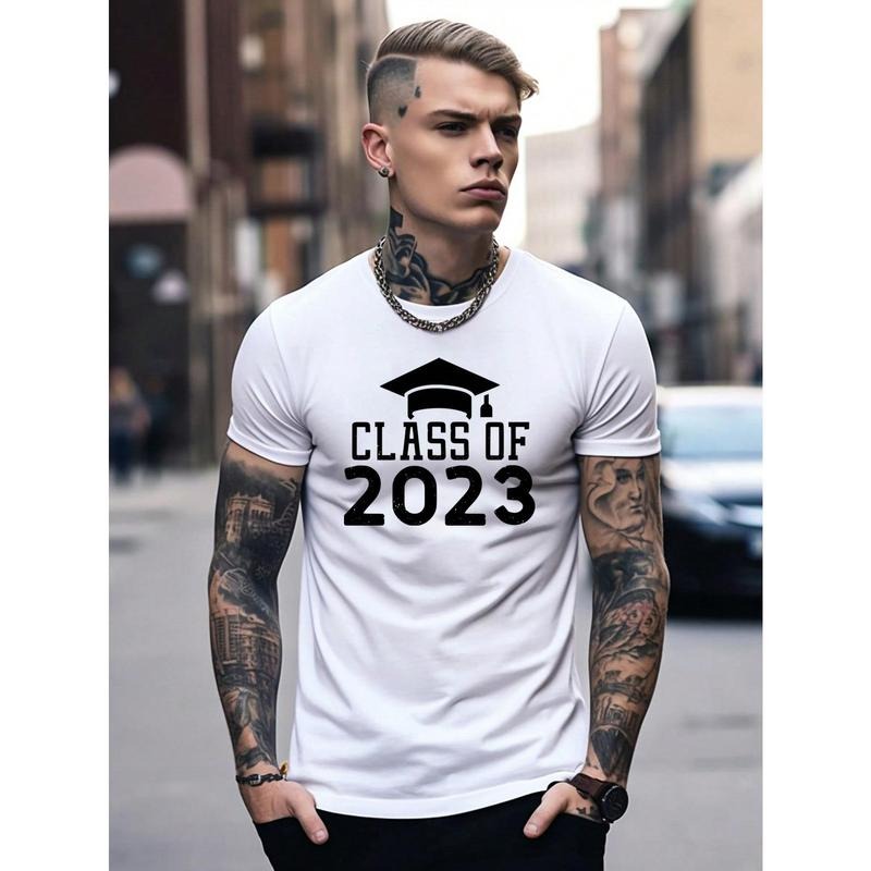 Men Letter Graphic T-shirt Made in USA