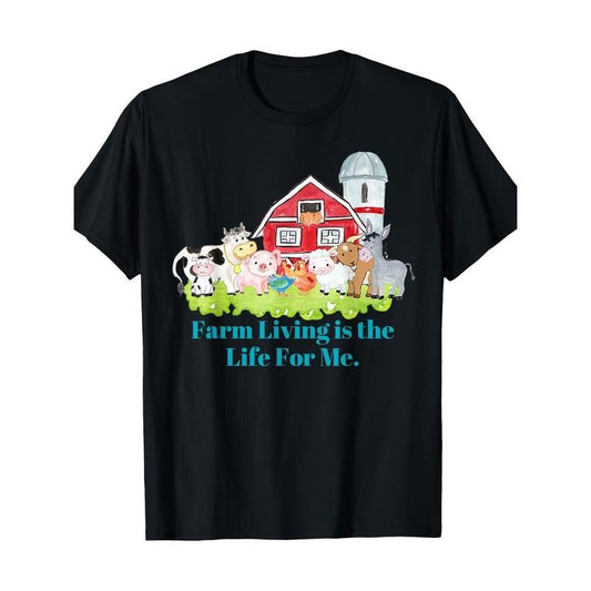 Men'S Cotton Casual T-Shirt with Farm Life Geometric Print, Round Neck, Short Sleeve, Regular Fit, Digital Heat Transfer Design, Suitable for All Seasons Made in USA