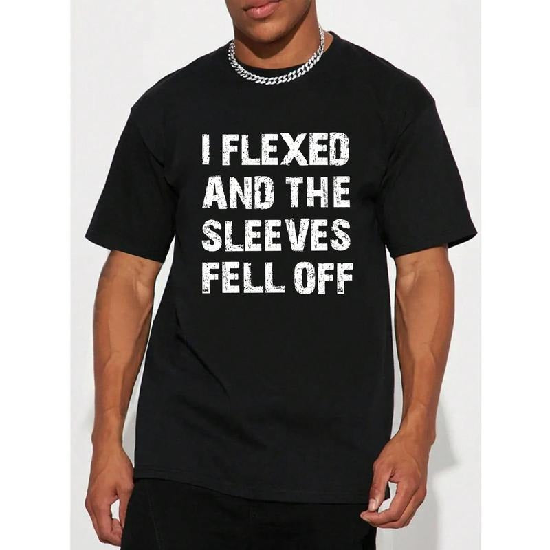 Men'S Slogan Printed T-Shirt For Spring And Summer Made in USA