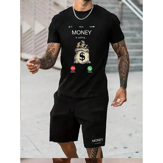 Men Summer Casual Letter Print Short Sleeve T-Shirt Made in USA