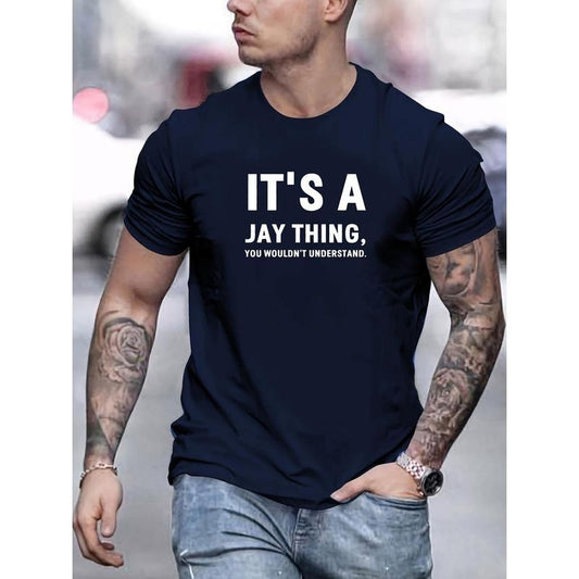 Men's 'IT's A JAY THING' Graphic Tee - Casual Cotton Crew Neck T-Shirt for Summer, Breathable & Soft Made in USA
