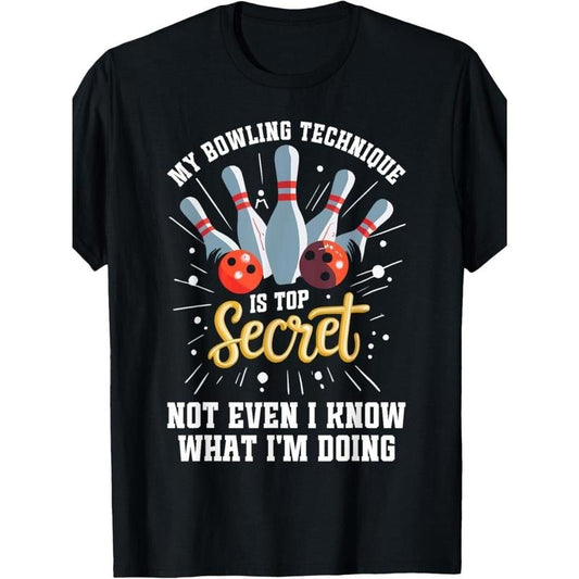 Men's 100% Cotton T-Shirt | Casual Round Neck | Multi-Season Comfort Fit | Humorous Bowling Graphic Print | Machine Washable & Dry Clean Safe | Perfect for Sports, Vacation, Parties & Casual Attire Made in USA