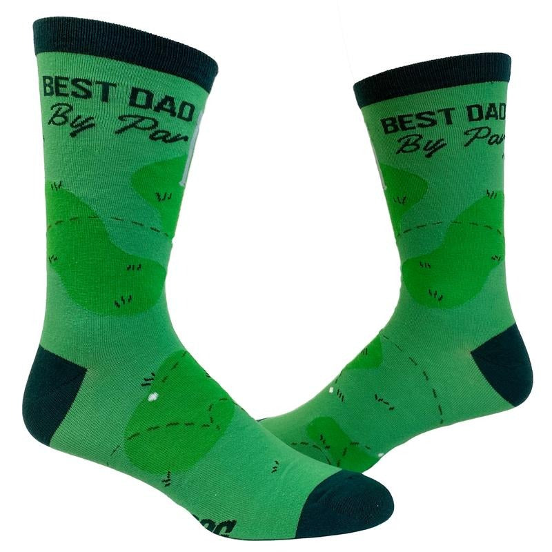 Men's Best Dad By Par Socks Funny Fathers Day Golf Novelty Graphic Footwear Funny Graphic Socks Comfortable Fitted...