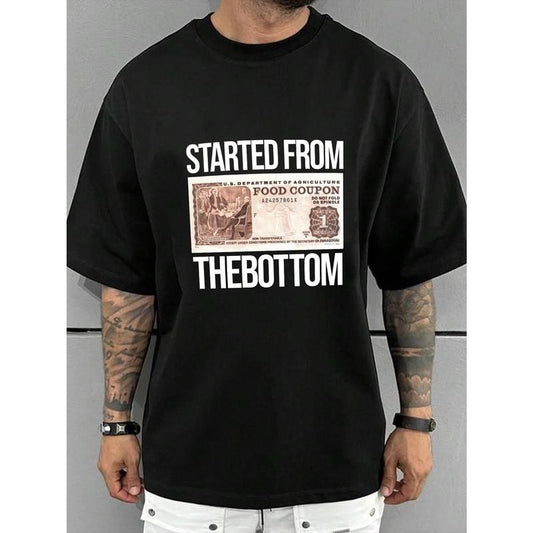 Men's Casual Short Sleeve T-Shirt With Dollar Bill Print Made in USA