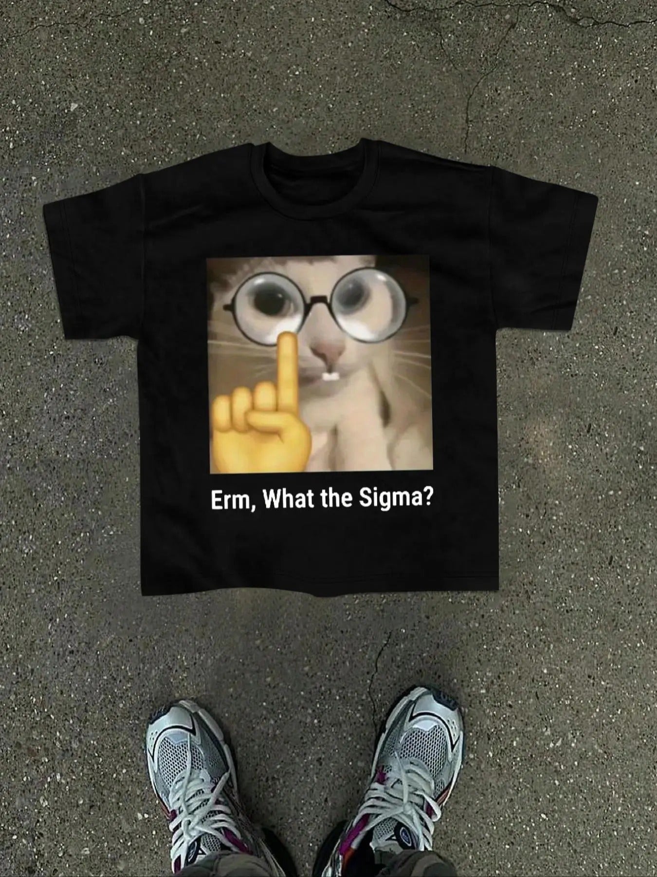 Men's Cat & Letter Print Drop Shoulder Tee, Regular Fit Casual Comfy Round Neck Half Sleeve T-Shirt for Summer, Menswear for Daily Wear