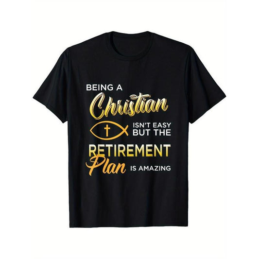 Men's Christian Gospel and Bible Phrase Printed T-shirt, Comfortable Breathable, Casual Short Sleeve, Daily Wear, All Season Made in USA