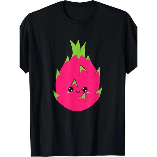 Men's Cute Dragon Fruit Graphic Tee - 100% Cotton, Soft & Breathable, Short Sleeve Casual Shirt for All Seasons Made in USA
