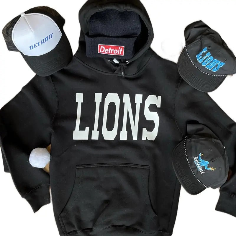 Men's Detroit Super Soft Fleece Hoodie - Classic Unisex Mid-Weight Sweatshirt - Sweatshirts,  Menswear Pocket Stylish...