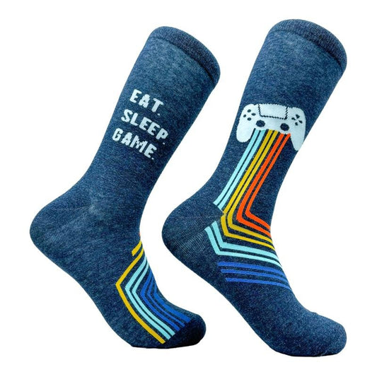 Men's Eat Sleep Game Socks Funny Cool Video Games Lover Footwear Funny Graphic Socks Comfortable Fitted Spandex Cottonstyle{n002}2
