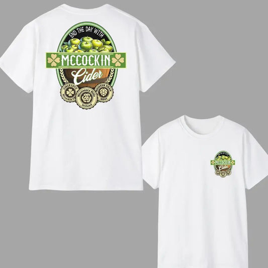 Men's Humorous Crewneck T-shirt By McCockin Cider, Casual T-shirt For men, Vintage Cider T-shirt For Men, Gift For Men