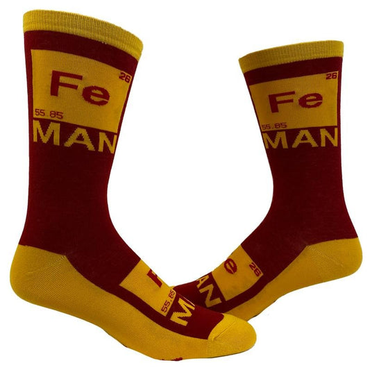 Men's Iron Science Socks Funny Comic Hero Movie Science Chemistry Graphic Novelty Footwear Funny Graphic Socks Comfortable Fitted Spandex Cotton