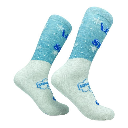 Men's Let It Snow Somewhere Else Socks Funny Christmas Song Festive Winter Footwear Funny Graphic Socks Comfortable Fitted Spandex Cotton