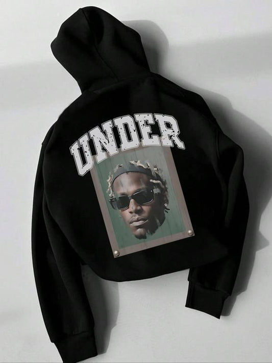 Men's Letter & Figure Print Drop Shoulder Hoodie, Fashion Casual Regular Fit Drawstring Pocket Hooded Sweatshirt for Daily Holiday Outdoor Wear, Men Clothes for Fall & Winterstyle{n002}2