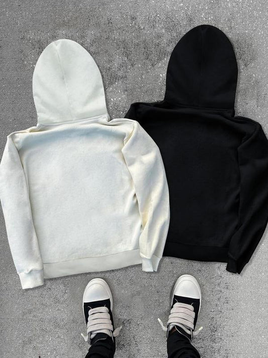 Men's Letter & Figure Print Drop Shoulder Thermal Lined Hoodie, Fashion Casual Regular Fit Hooded Sweatshirt for Daily Holiday Outdoor Wear, Men Clothes for Fall & Winter