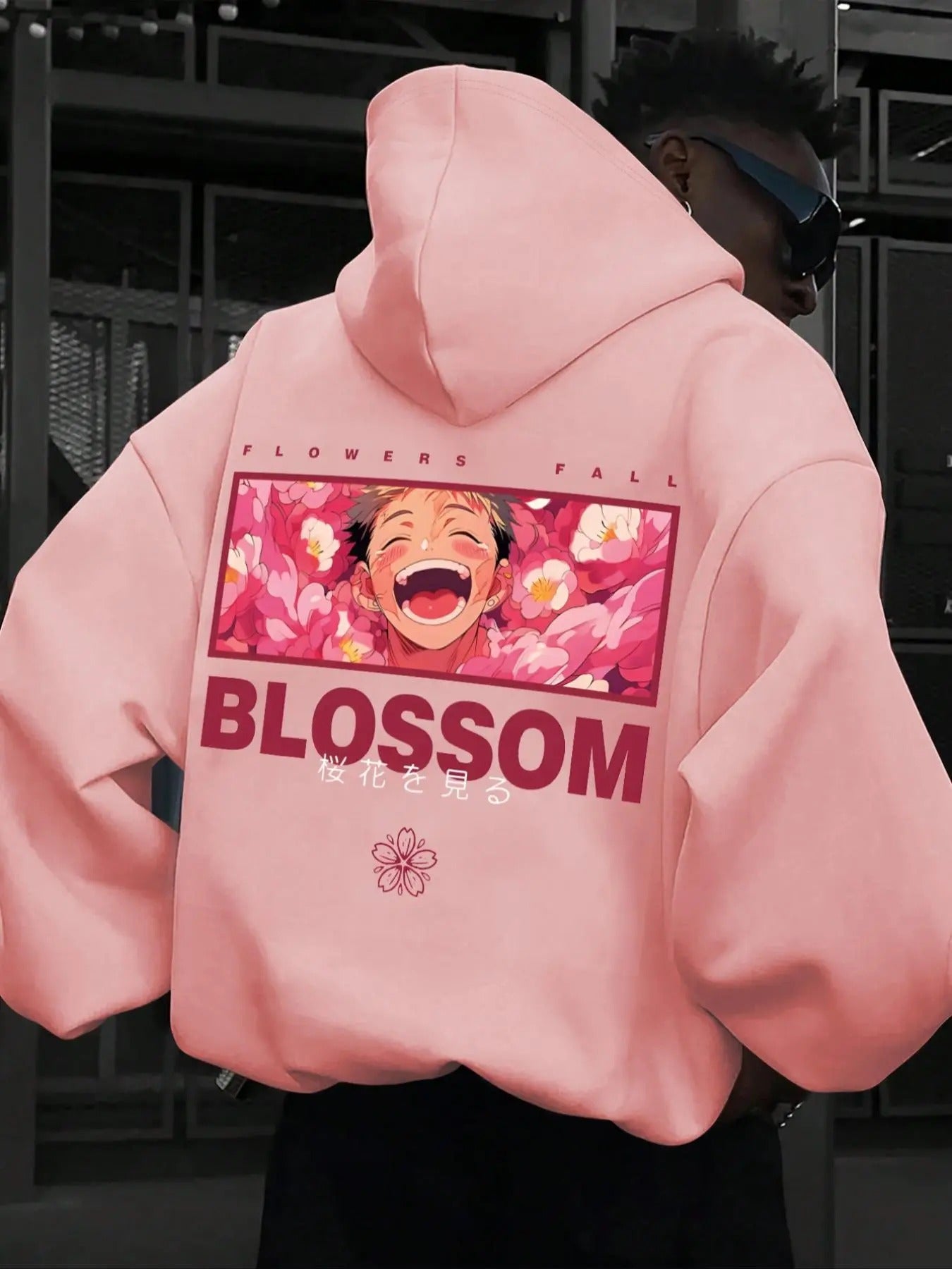 Men's Letter & Floral & Cartoon Figure Print Drop Shoulder Hoodie, Fashion Casual Regular Fit Drawstring Pocket Hooded Sweatshirt for Daily Holiday Outdoor Wear, Men Clothes for Fall & Winter