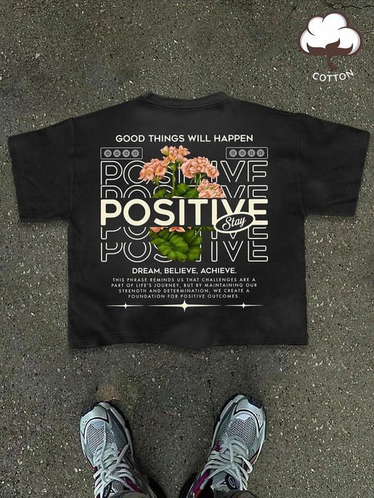Men's Letter & Floral Print Round Neck Graphic Tee, Regular Fit Casual Short Sleeve T-shirt for Summer, Men's Top for...