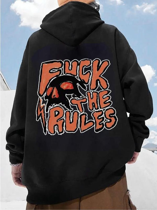 Men's Letter Print Drop Shoulder Thermal Lined Hoodie, Fashion Casual Regular Fit Drawstring Pocket Hooded Sweatshirt for Daily Holiday Outdoor Wear, Men Clothes for Fall & Winterstyle{n002}2