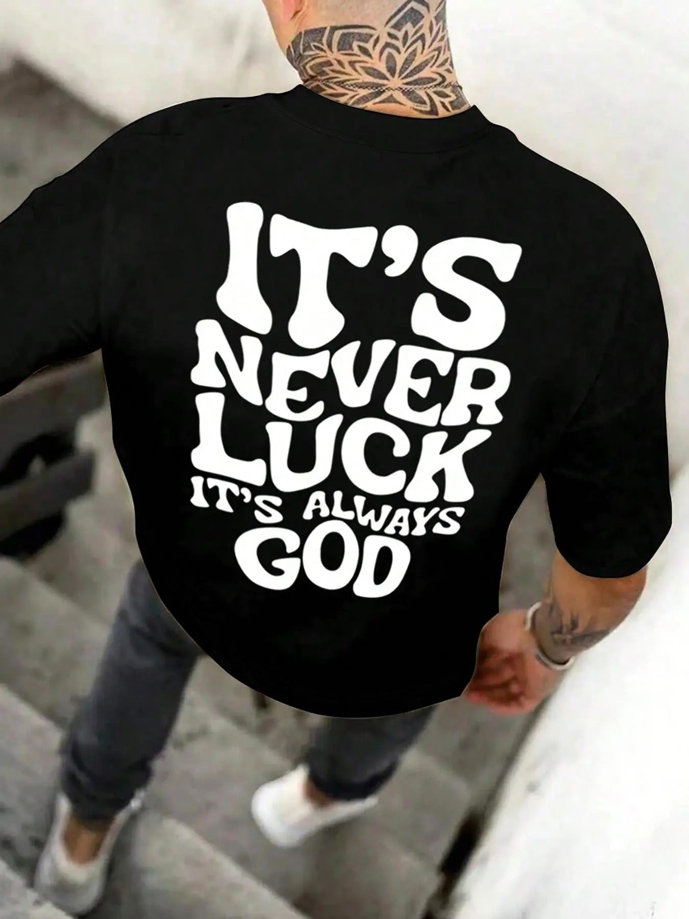 Men's Letter Print Round Neck Tee, Regular Fit Casual Short Sleeve Crew Neck T-Shirt for Summer, Fashion Men's Top for Daily Wearstyle{n002}4