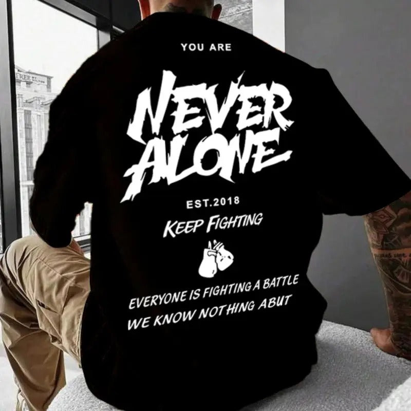 Men's Loose Fit Letter Print Drop Shoulder Tee, Casual Streetwear Round Neck Half Sleeve T-shirt for Summer, Comfy Men's Top for Daily Wear Sweatshirt, Hoodie, Comfort Colors