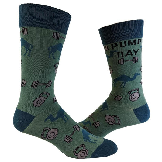 Men's Pump Day Socks Funny Camel Gym Workout Fitness Free Weights Novelty Footwear Funny Graphic Socks Comfortable Fitted Spandex Cotton