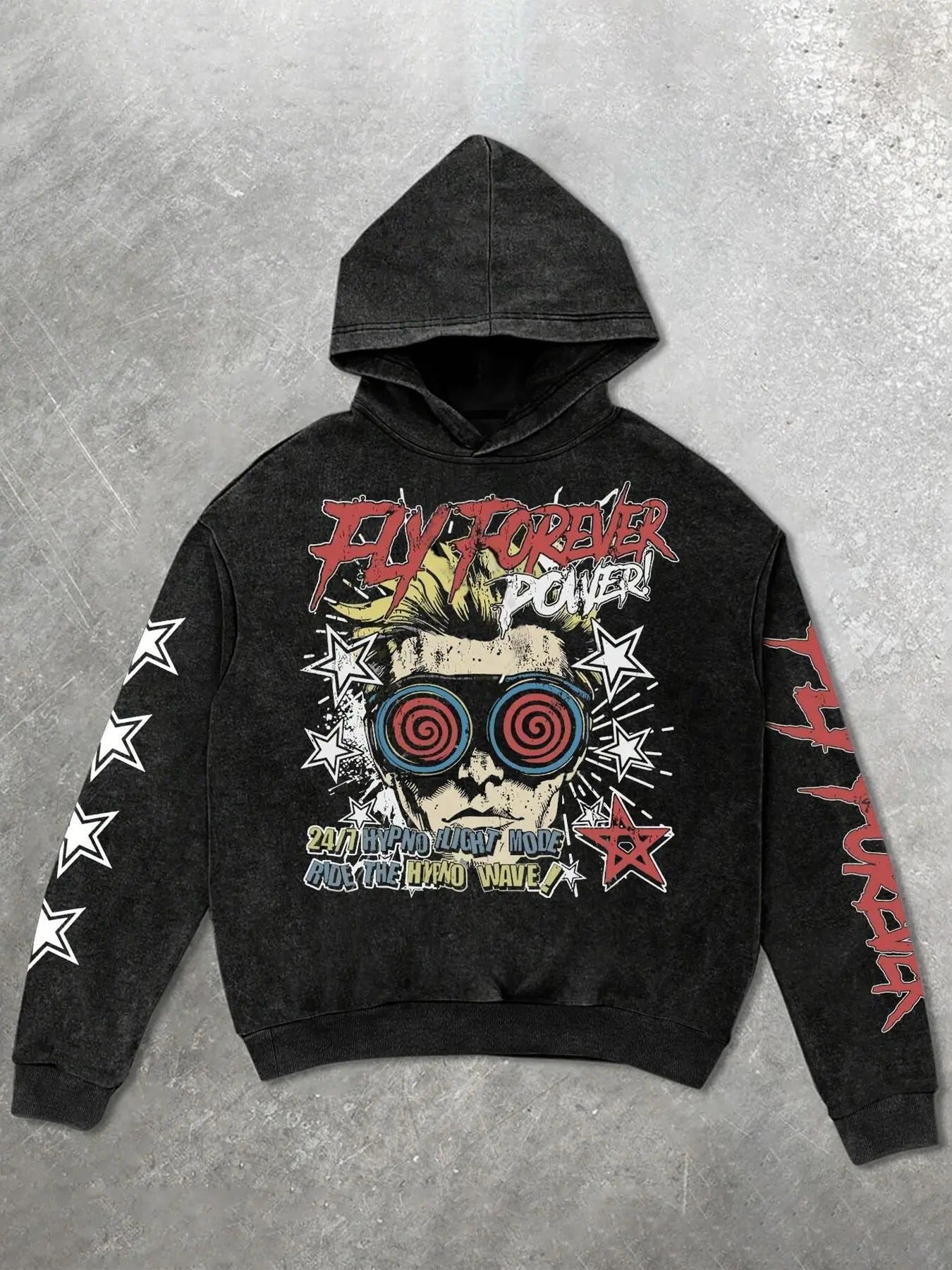 Men's Regular Fit Cartoon & Letter Print Hoodie, Casual Street Long Sleeve Hooded Sweatshirt for Daily Holiday Outdoor Wear, Men Clothes for All Seasons