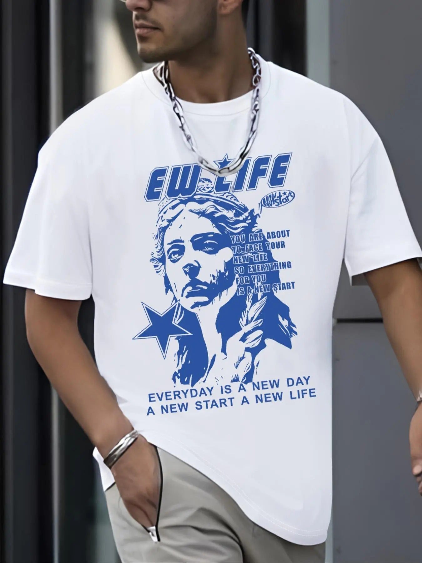 Men's Regular Fit Cartoon & Letter Print Round Neck T-shirt, Casual Short Sleeve Crew Neck Tee for Summer, Fashion Men's Top for Daily Wear