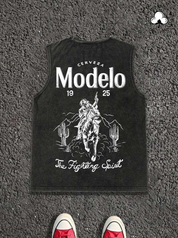 Men's Regular Fit Graphic Print Tank Top, Casual Sleeveless Round Neck Top for Summer, Fashion Men's Top for Daily Wear, Cotton