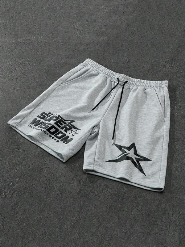 Men's Regular Fit Star Print Shorts, Casual Breathable Comfortable Shorts, Men's Bottoms for Summer