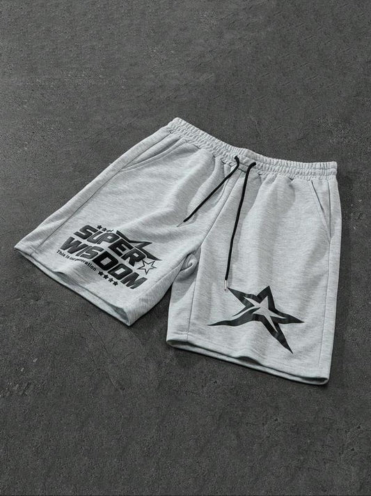 Men's Regular Fit Star Print Shorts, Casual Breathable Comfortable Shorts, Men's Bottoms for Summer