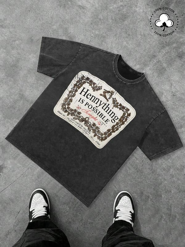 Men's Regular Fit Vintage Graphic Tee, Casual Trendy Short Sleeve T-shirt for Daily Wear, Men's Summer Outfit, Top, Cotton