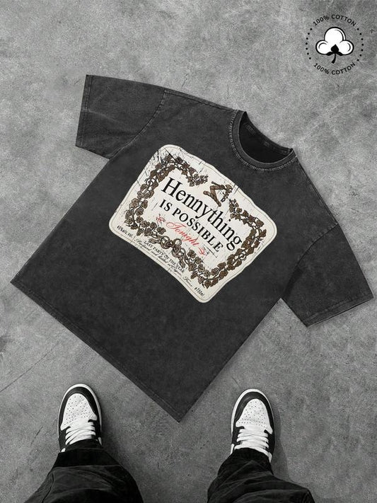 Men's Regular Fit Vintage Graphic Tee, Casual Trendy Short Sleeve T-shirt for Daily Wear, Men's Summer Outfit, Top, Cotton