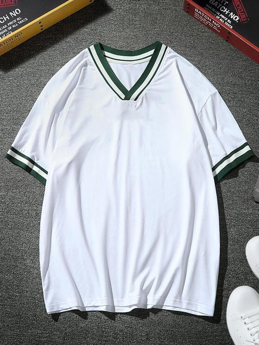 Men's Solid Color Raglan Sleeve Tee, Regular Fit Casual Sporty Round Neck Short Sleeve T-Shirt for Summer, Men's Top for Daily Wear