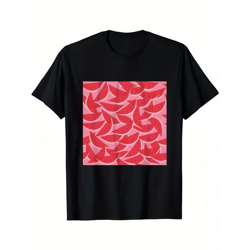 Men's T-shirt, Fruit And Vegetables Watermelons Tees Comfortable Summer Outdoor Clothing made in usa